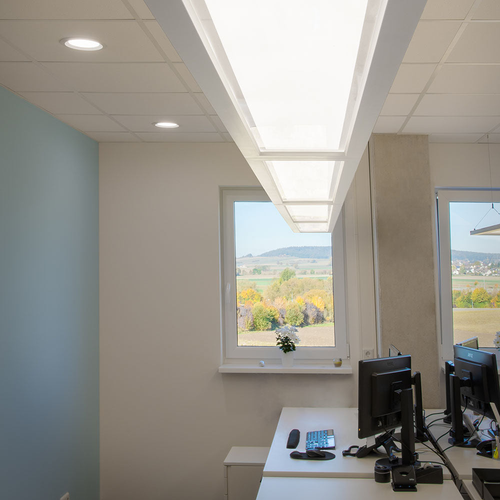 DOTLUX LED-Büroleuchte OFFICE 1200x300mm 54W COLORselect dimmbar 1-10V UGR<19 (inkl. Abhängung)