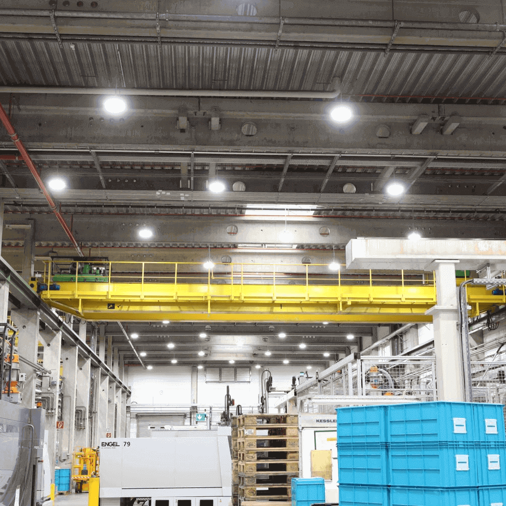 DOTLUX LED-Hallenstrahler LIGHTSHOWERevo-satin 110W 5000K gefrostete Abdeckung dimmbar DALI Made in Germany B-Ware