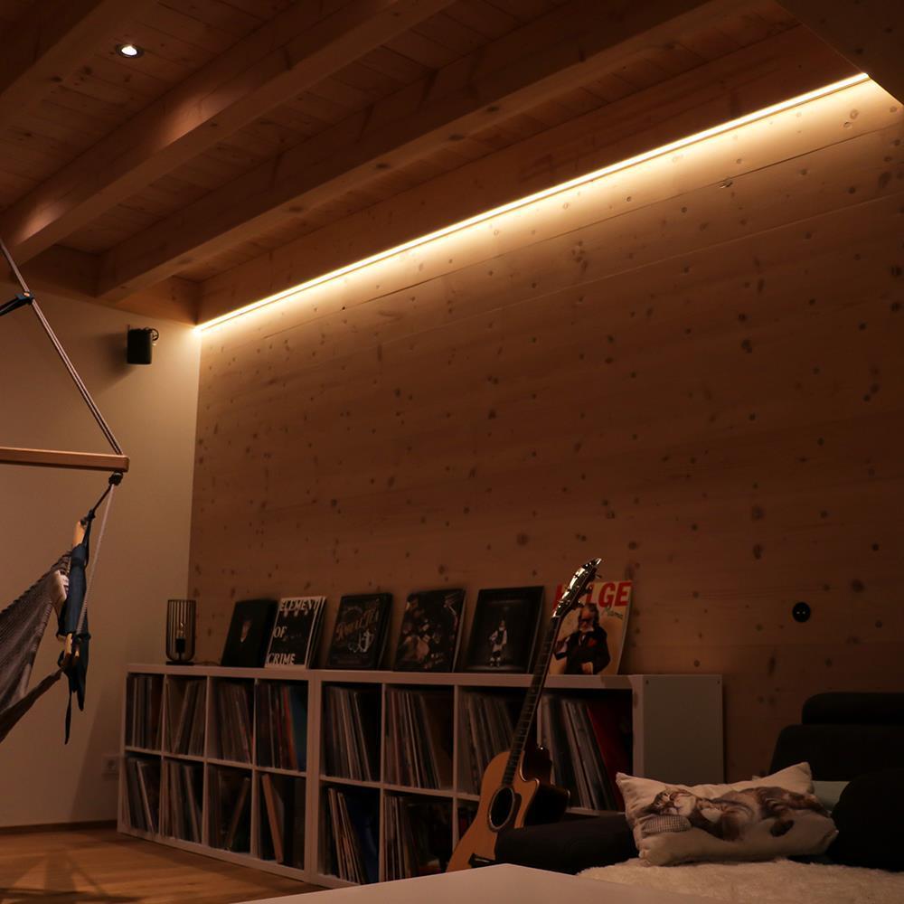 DOTLUX LED-Streifen 48W 8mm 2700K IP20 5m-Rolle inkl. 50cm Anschlusskabel beidseitig