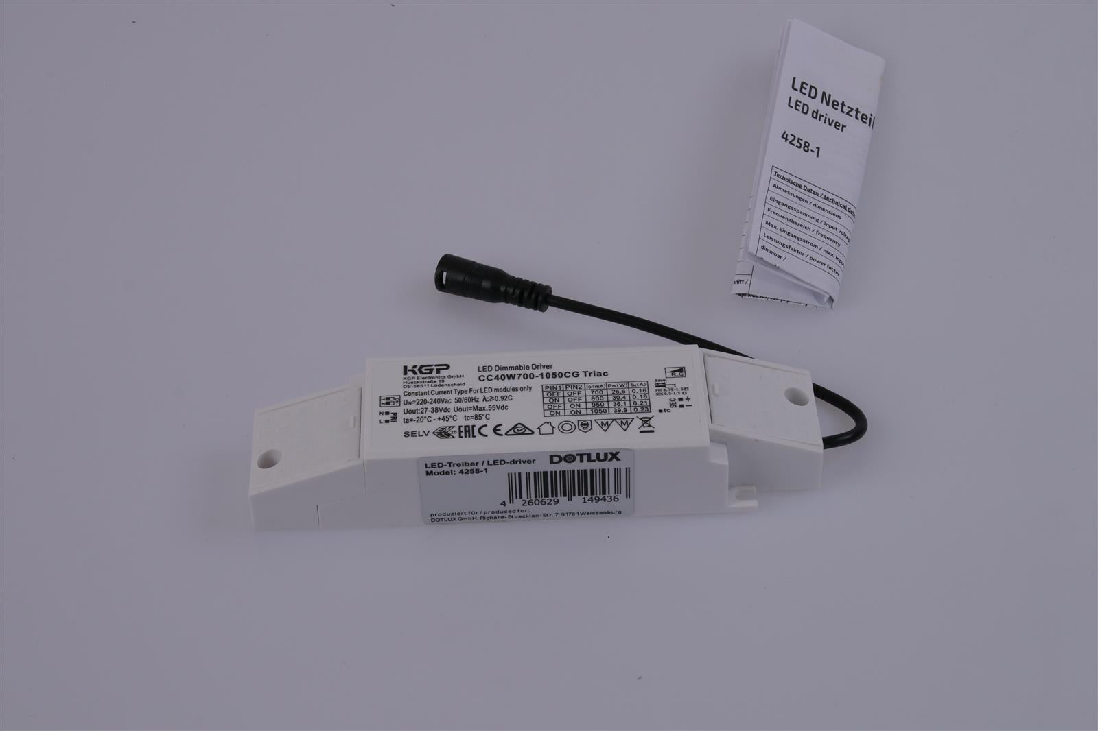 LED-Netzteil CC 27-40W 700-1050mA 27-38V dimmbar Phasenan-/abschnitt