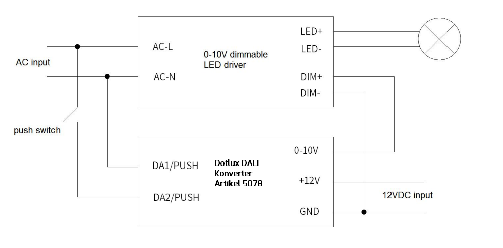 DOTLUX DALI zu 1-10V Konverter für LIGHTSHOWERsmart und LIGHTSHOWERugr