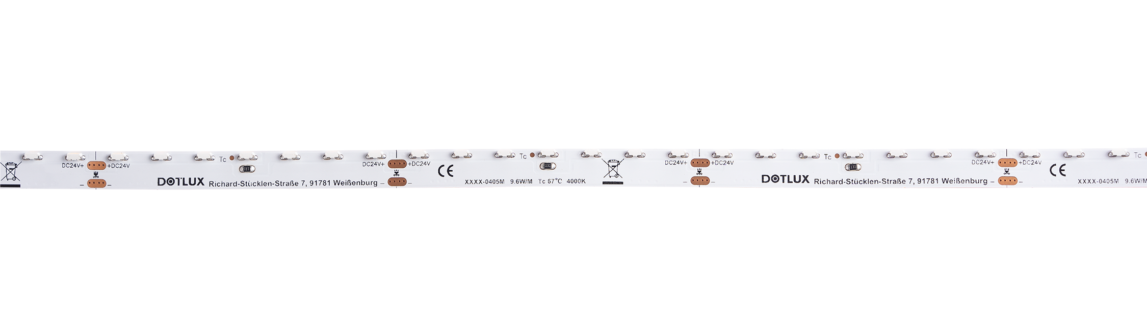 DOTLUX LED-Streifen SIDEVIEW 48W 8mm 2700K IP20 5m-Rolle inkl. 50cm Anschlusskabel beidseitig