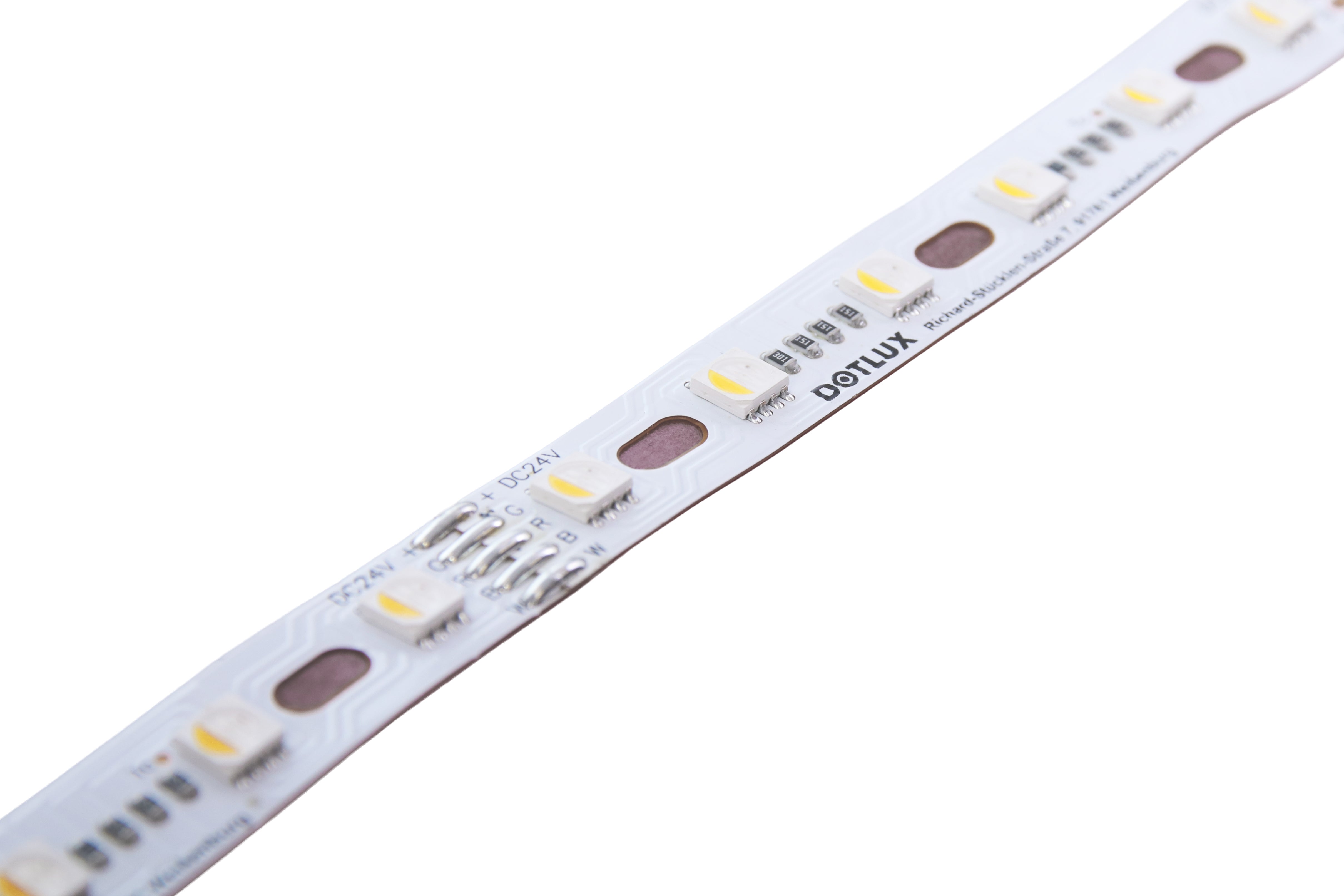 DOTLUX RGBW CURVE LED-Streifen 96W 12mm IP20 5m-Rolle inkl. 50cm Anschlusskabel beidseitig