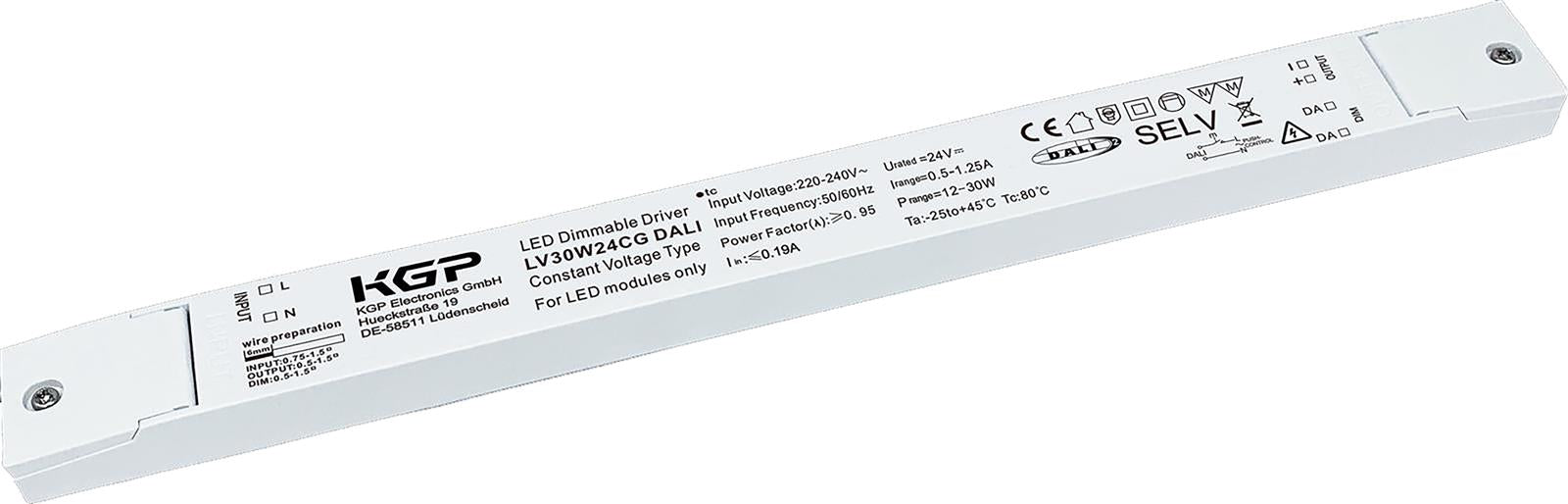 LED-Netzteil CV 24V 12-30W <0,19A dimmbar DALI IP20