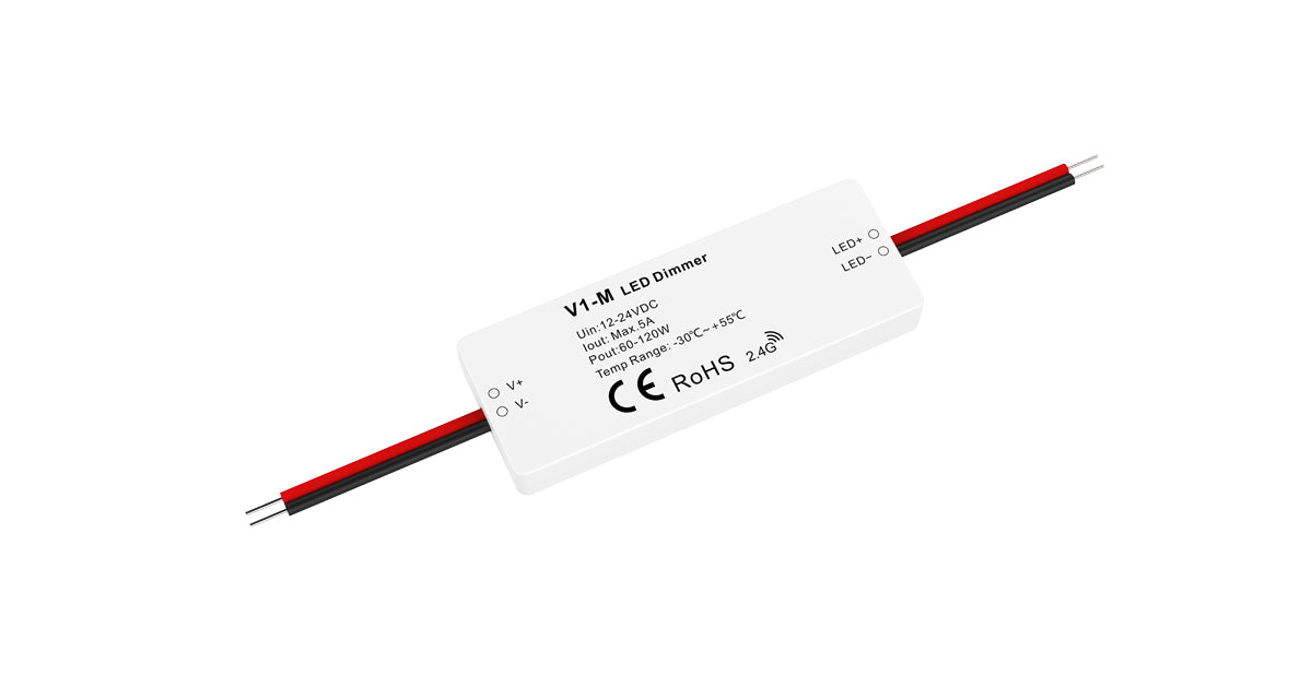 DOTLUX LED Funk-Mini Empfänger/Dimmer Fusion Technologie 1x 5A 12-24V DC für einfarbige LED-Streifen