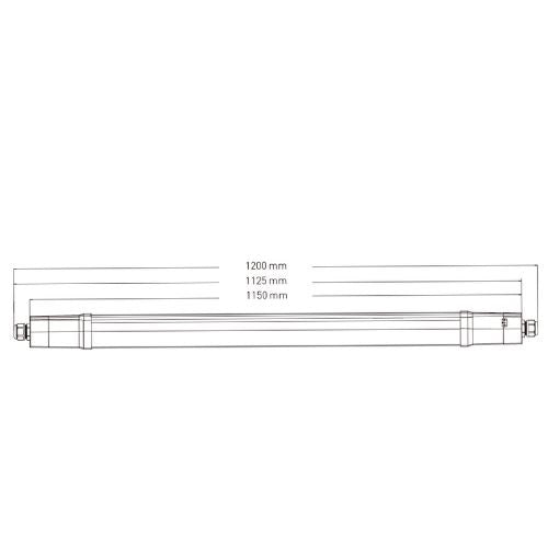 DOTLUX LED-Feuchtraumleuchte MISTRALsmart 28W/40W 4000K POWERselect IP65 1500mm durchverdrahtet