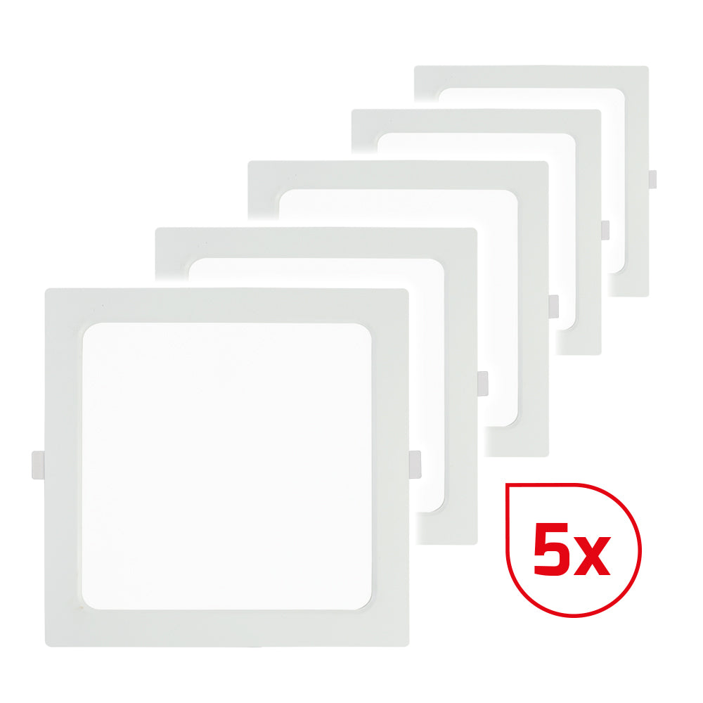 DOTLUX LED-Einbaupanel SQUAREeco IP20 16W 4000K 175x175mm Set 5 Stück