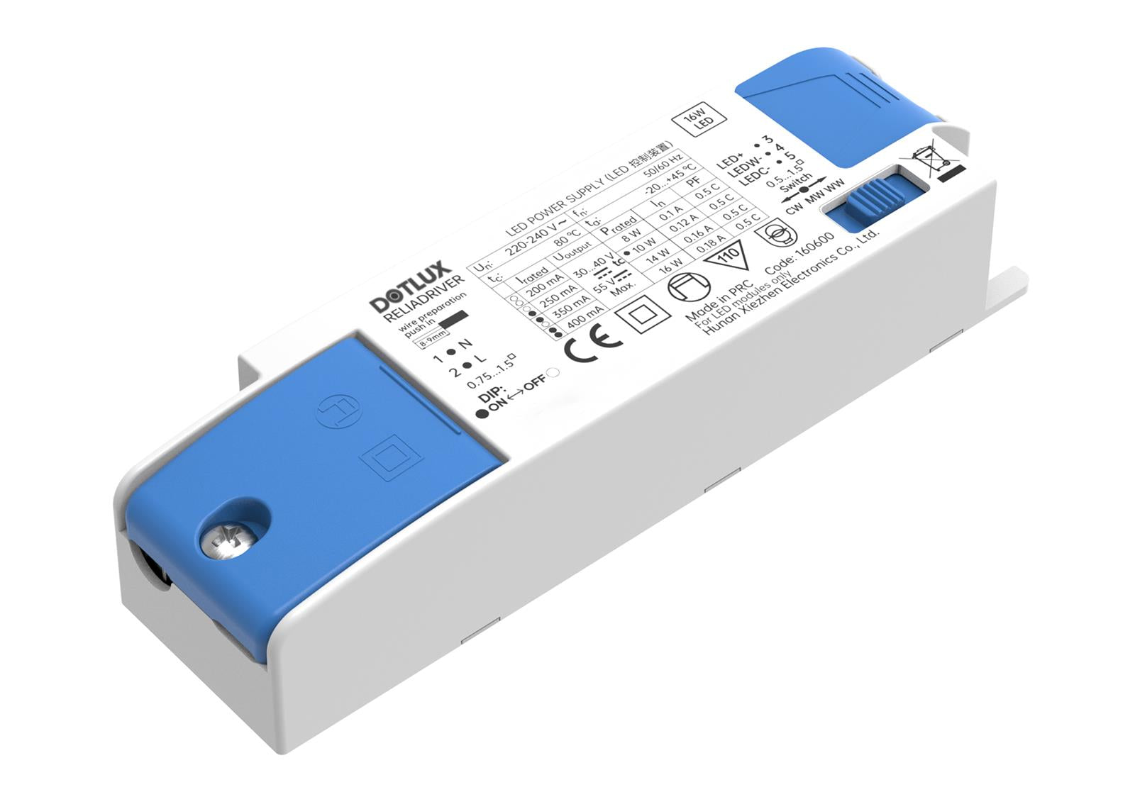 LED-Netzteil CC max. 16W 200-400mA nicht dimmbar geeignet für Zentralbatterie durchverdrahtbar