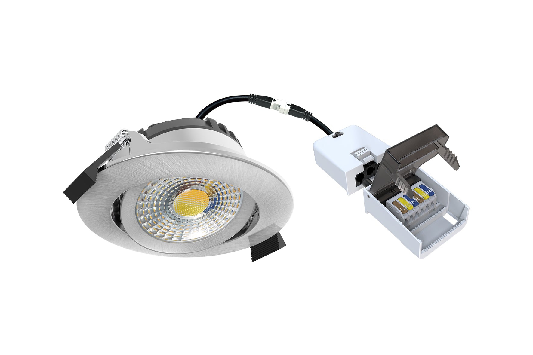 DOTLUX LED-Downlight CIRCLEmini-flat 6W 2700K/3000/4000K COLORselect Edelstahl