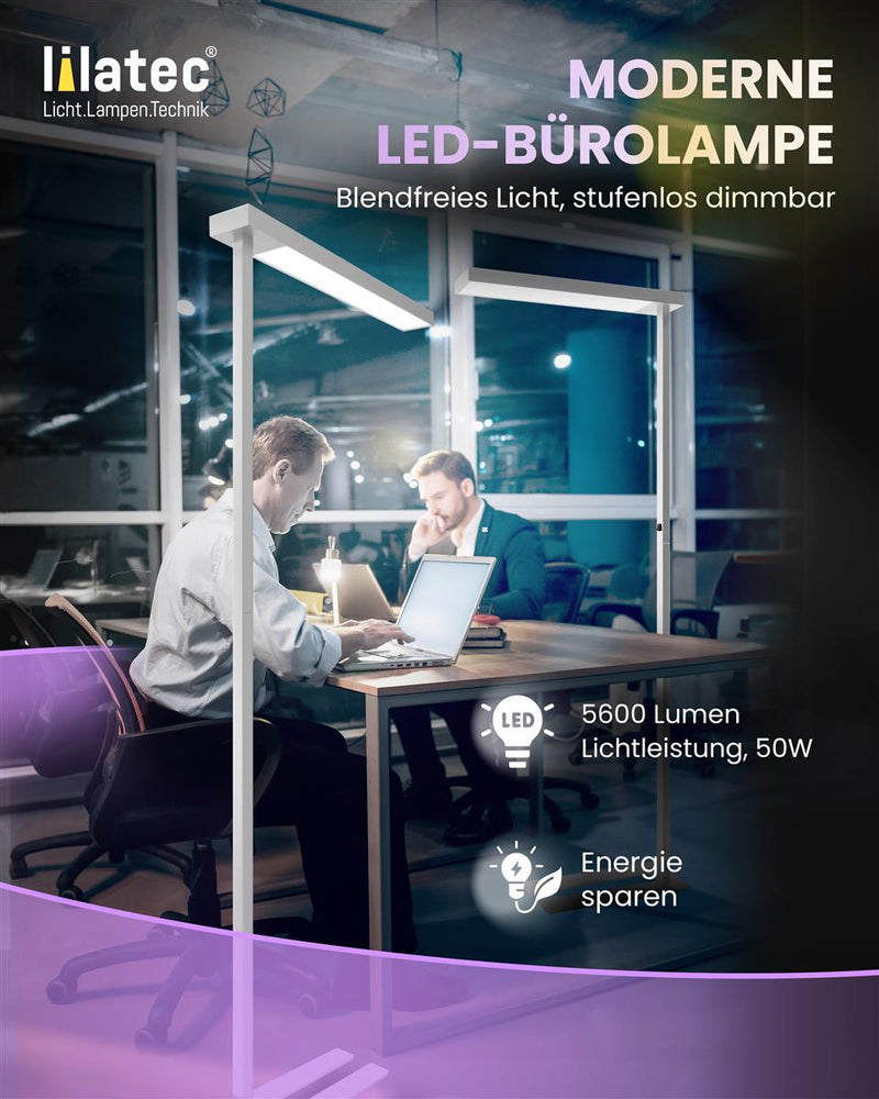 *B-WARE* LED Büro Stehlampe Stehleuchte LINEAR Arbeitsplatz 50W 5.600lm 3000K