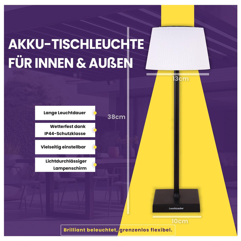 lilatec LED-Tischleuchte Leuchtzauber schwarz COLORselect & Touch Dimmbar