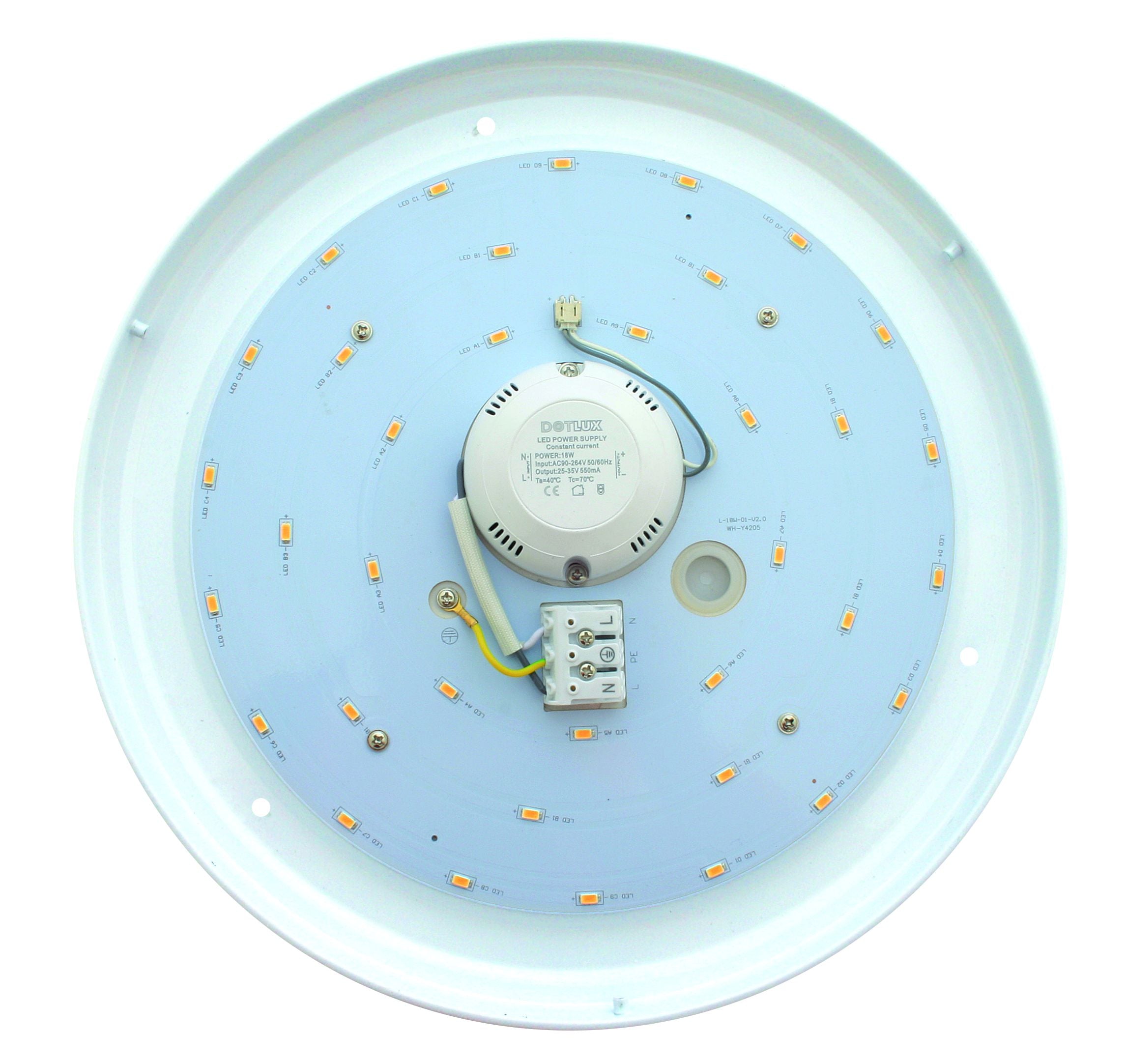 DOTLUX LED-Leuchte LUNAbasic-sensor IP44 Ø330mm 18W 4000K