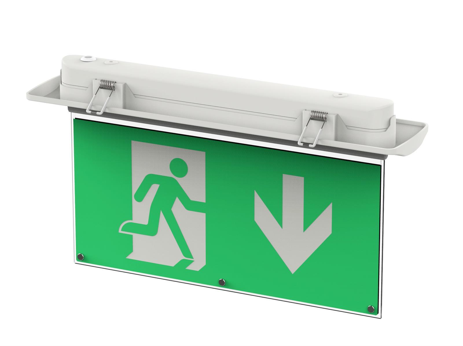 DOTLUX LED-Rettungsleuchte EXITmulti, 2W 6000K inkl.6 Piktogrammen 3h Betrieb. Li-FEPO4  autom. Selbsttest