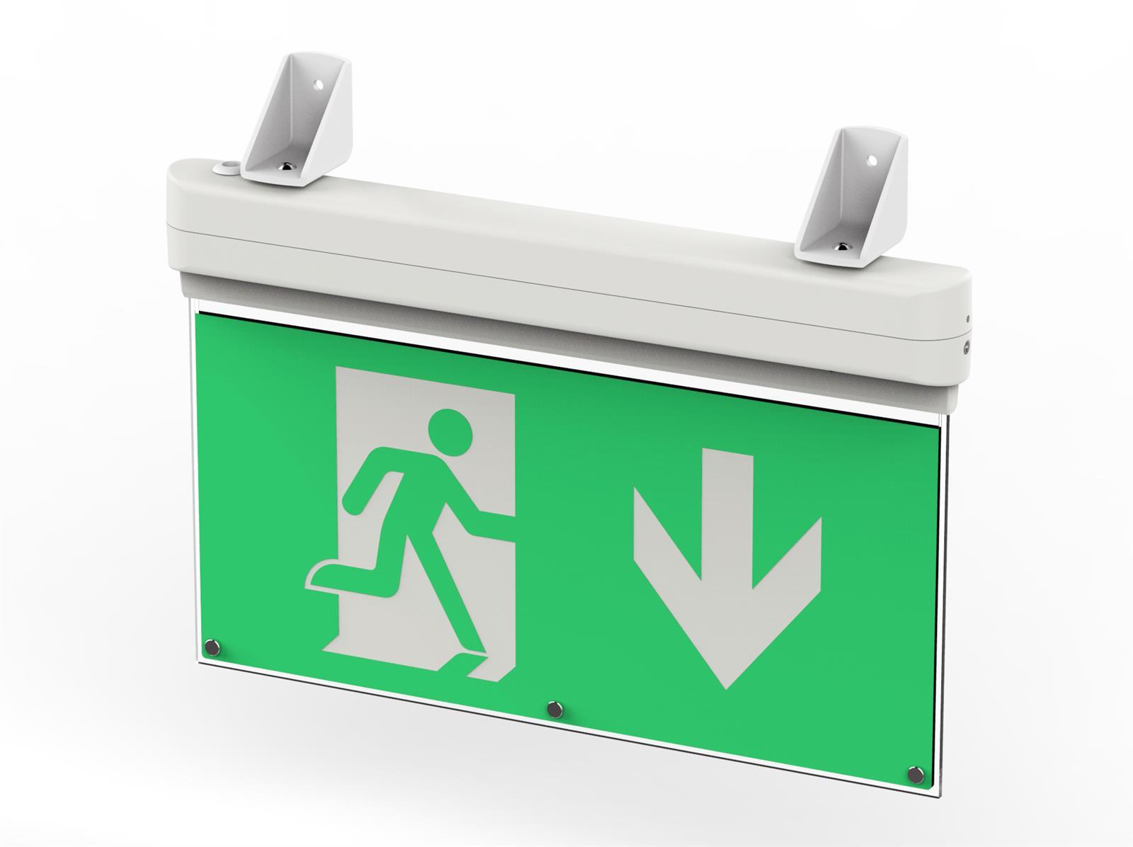 DOTLUX LED-Rettungsleuchte EXITmulti, 2W 6000K inkl.6 Piktogrammen 3h Betrieb. Li-FEPO4  autom. Selbsttest