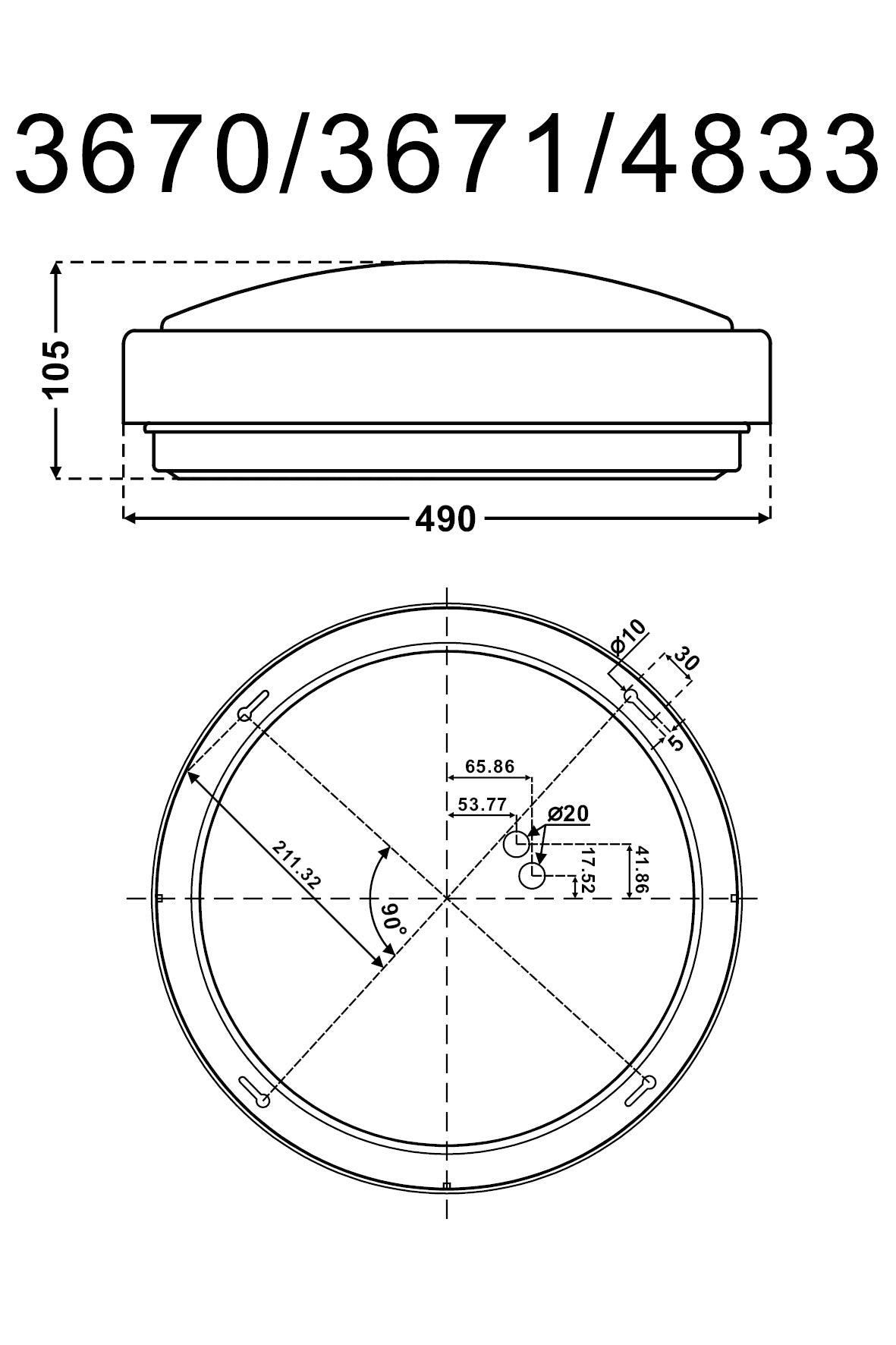 DOTLUX LED-Leuchte LUNAsilver-exit Ø490mm 33W COLORselect IP44