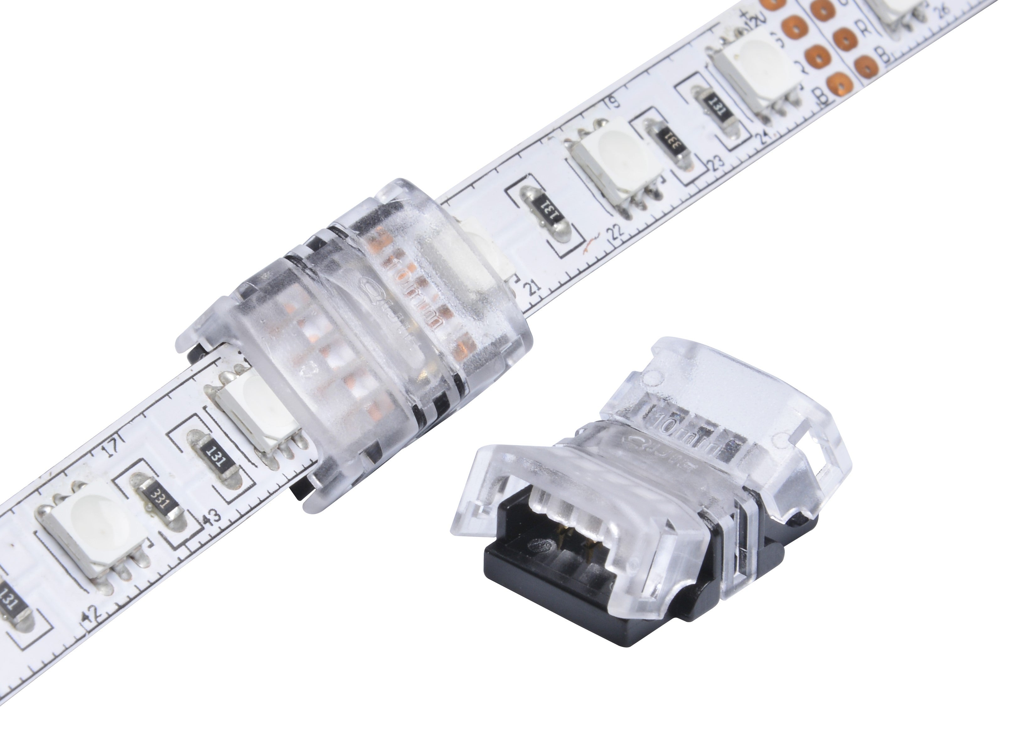 DOTLUX Klemmverbinder Streifen zu Streifen 4-polig für LED-Streifen 10mm RGB IP20 Set 5 Stück