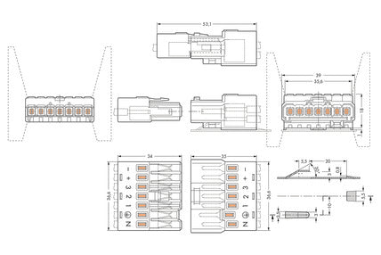 Einspeiser für LINEAclick/compact 7polig