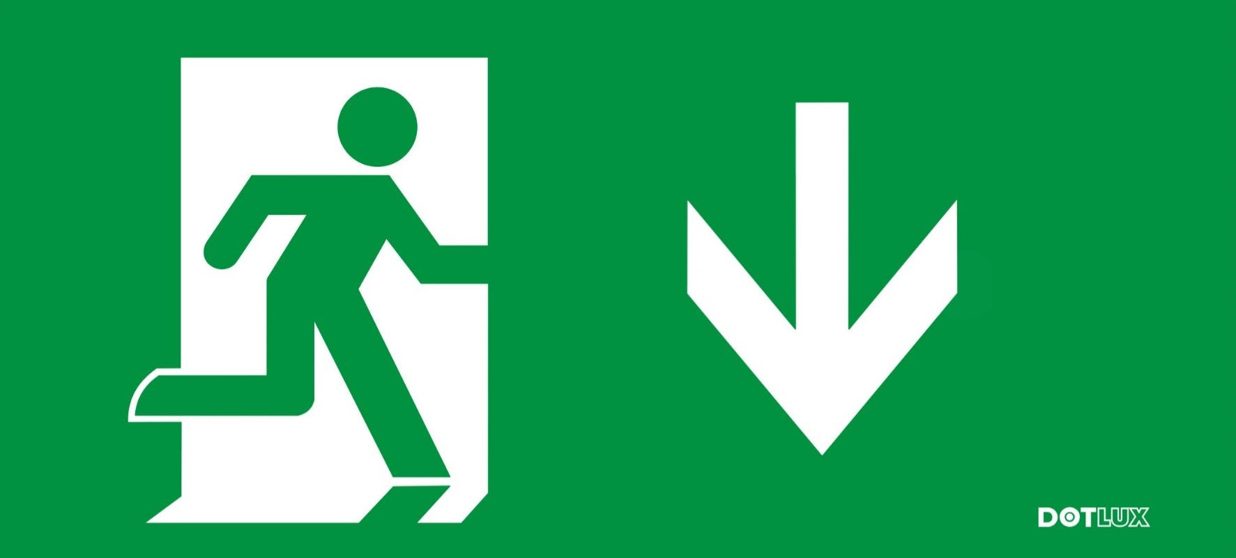 DOTLUX Piktogramm Pfeil unten (1Set) für LED-Notleuchte EXITmulti (Artikel 3177) Ersatzteil