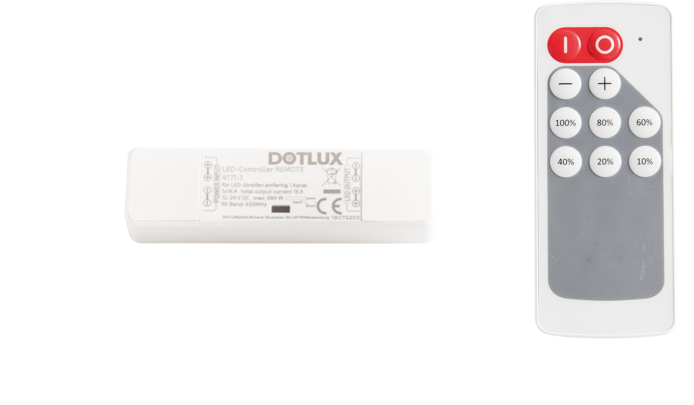DOTLUX LED-Controller REMOTE max.384W für LED-Streifen einfarbig 1 Kanal1x16 A (12-24 V)