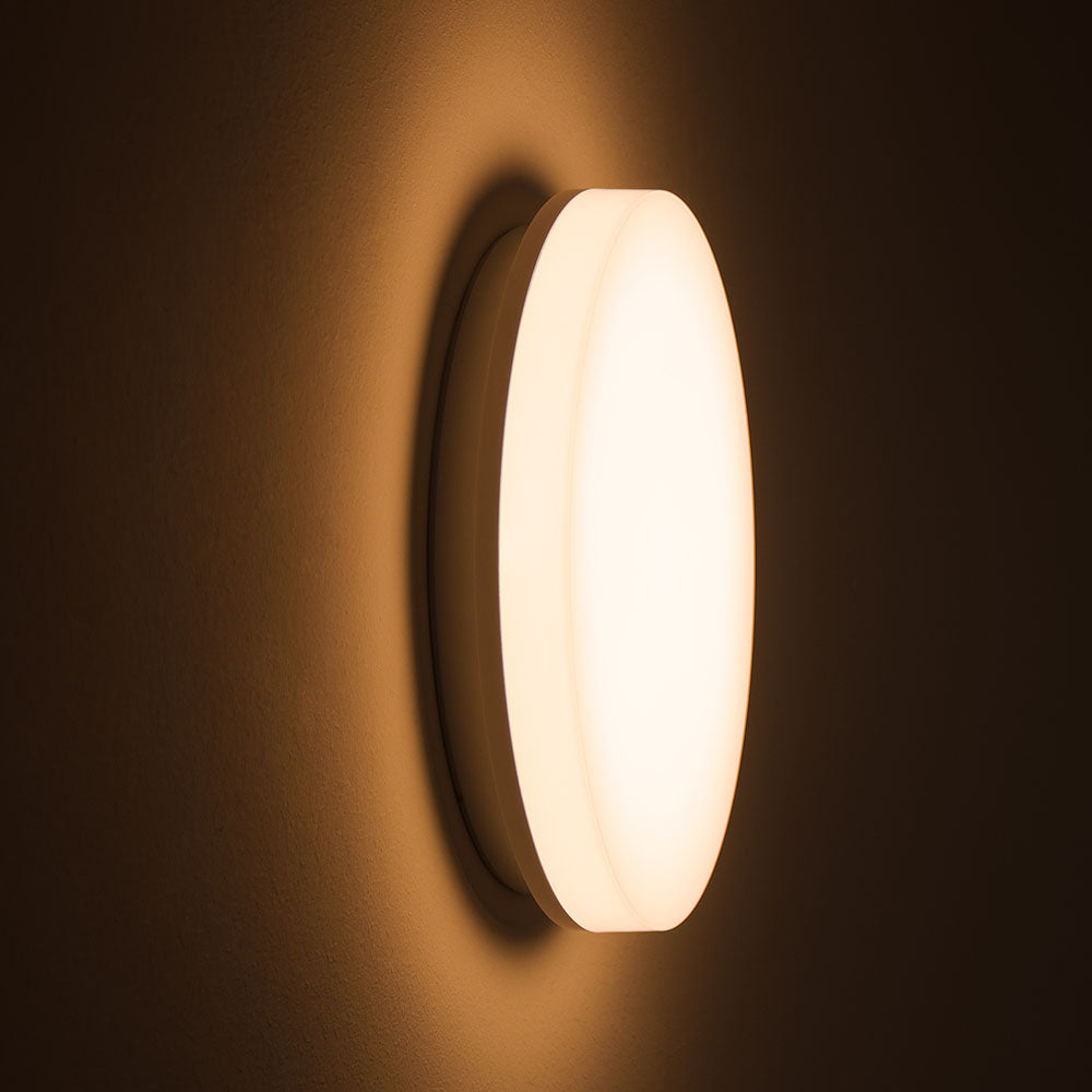 DOTLUX LED Aufbauleuchte SURFACEexit Ø300x62 22W 3000/4000/5700K COLORselect weiß mit integriertem Akku