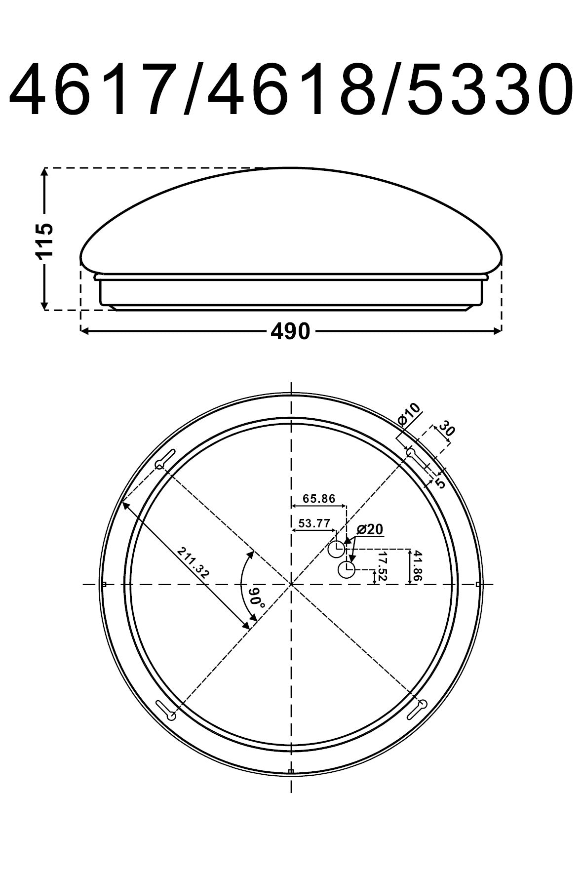 DOTLUX LED-Leuchte LUNAexit Ø490mm 36W COLORselect IP44 B-Ware