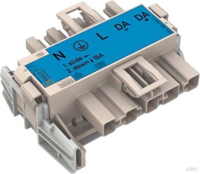 Linect T-Steckverbinder 5-polig DALI 1 Eingang 2 Ausgänge blau 770-7105