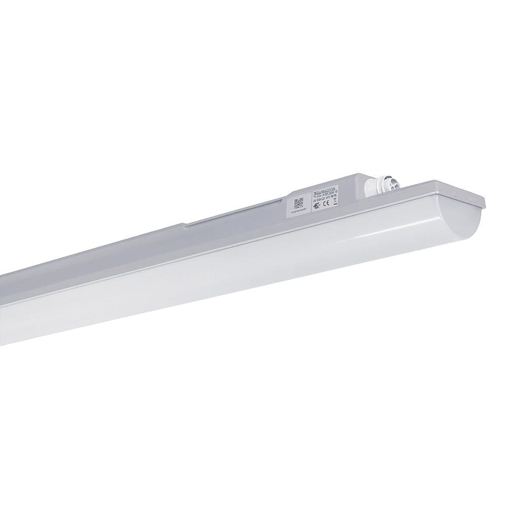 DOTLUX LED-Feuchtraumleuchte HIGHFORCEabs IP66/IP69 1455mm 24W 4000K IK06 2x5-polig durchverdrahtet inklusive Endkappe