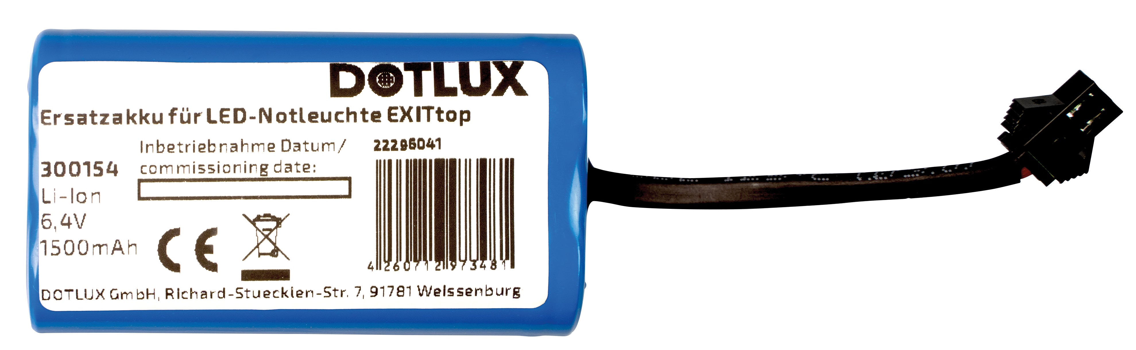 DOTLUX Ersatzakku für LED Notleuchte EXITtop 5098 8h