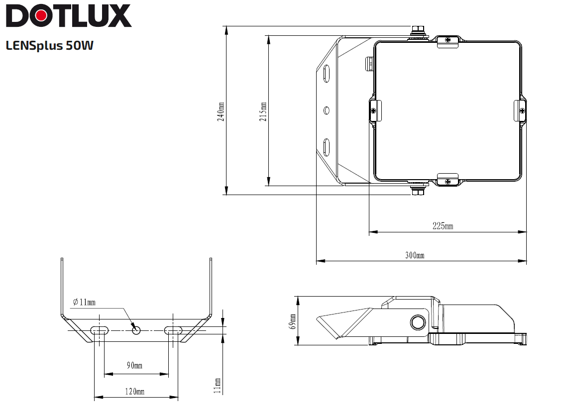 DOTLUX LED-Fluter LENSplus 50W 5000K 120° Abstrahlwinkel B-Ware
