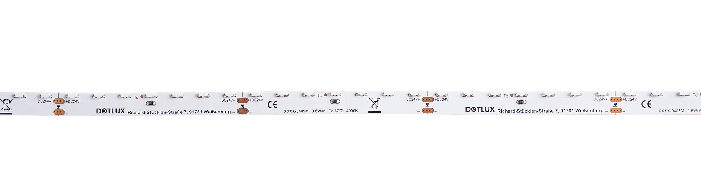 DOTLUX LED-Streifen SIDEVIEW 48W 8mm 2700K IP20 5m-Rolle inkl. 50cm Anschlusskabel beidseitig