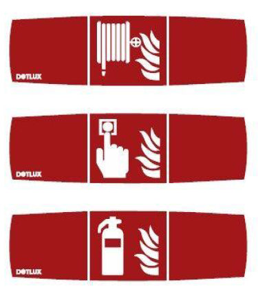 DOTLUX Erweitertes Piktogrammset für LED-Notleuchte EXIT (Artikel 5389) Set 3 Stück