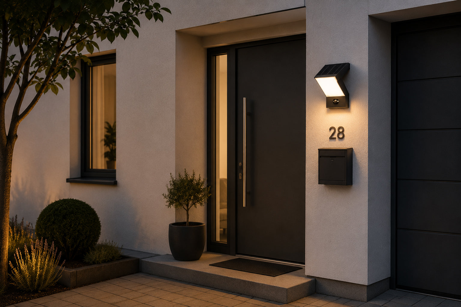 DOTLUX LED-Solar-Wandleuchte FLASHwall mit Sensor 3,5W 3000K
