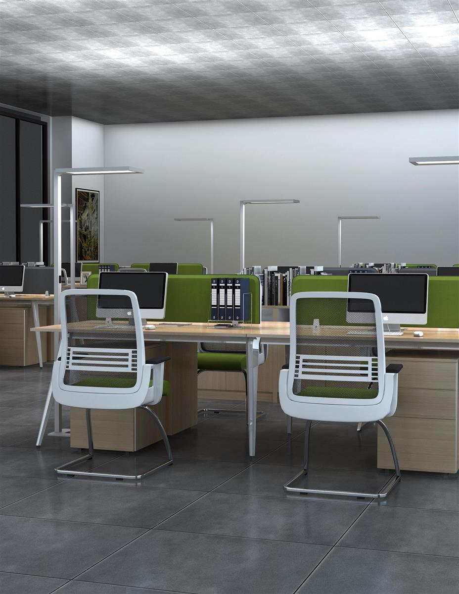 DOTLUX LED-Stehleuchte ROOFbutler 80W 4000K dimmbar silber