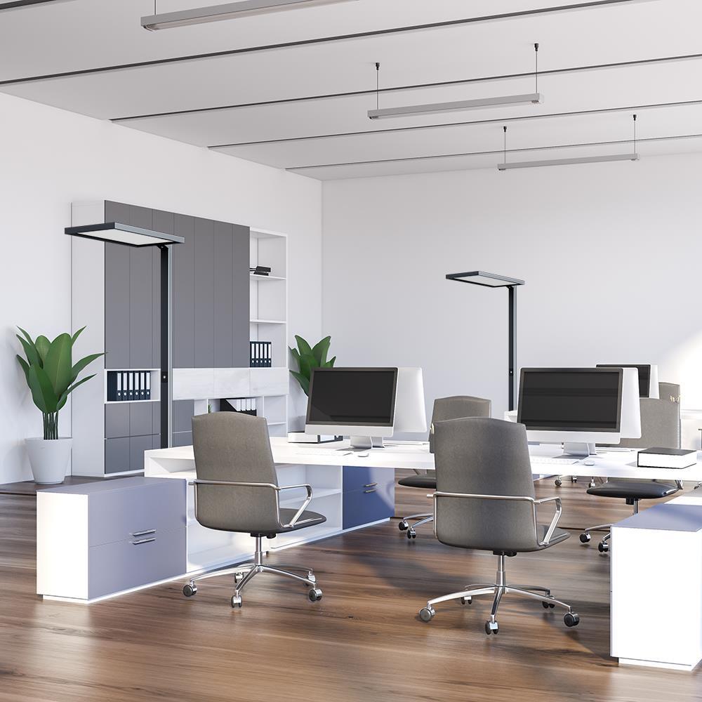 DOTLUX LED-Stehleuchte ROOFbutler 80W 4000K dimmbar silber