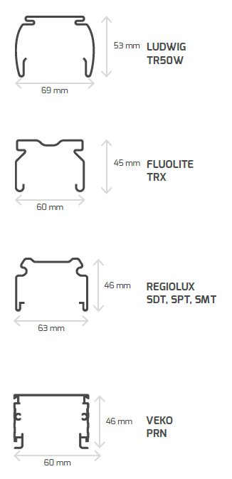 DOTLUX LED-Leuchteneinsatz LINEAlock 1437mm 25-75W 4000K dimmbar 1-10V 60*110°
