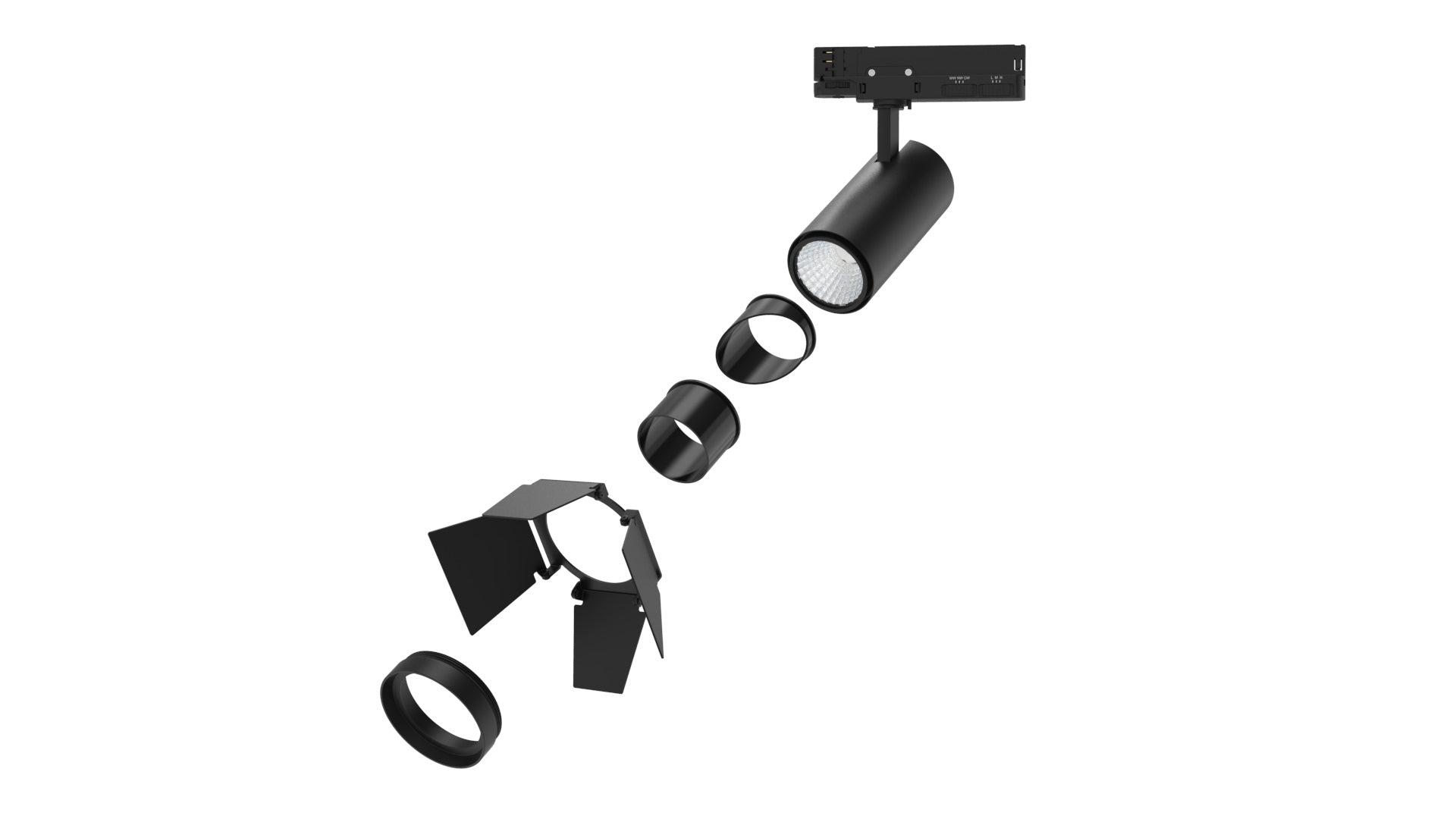 DOTLUX LED-Tracklight SLIMtrack-eco max.29W POWERselect & COLORselect schwarz 36°