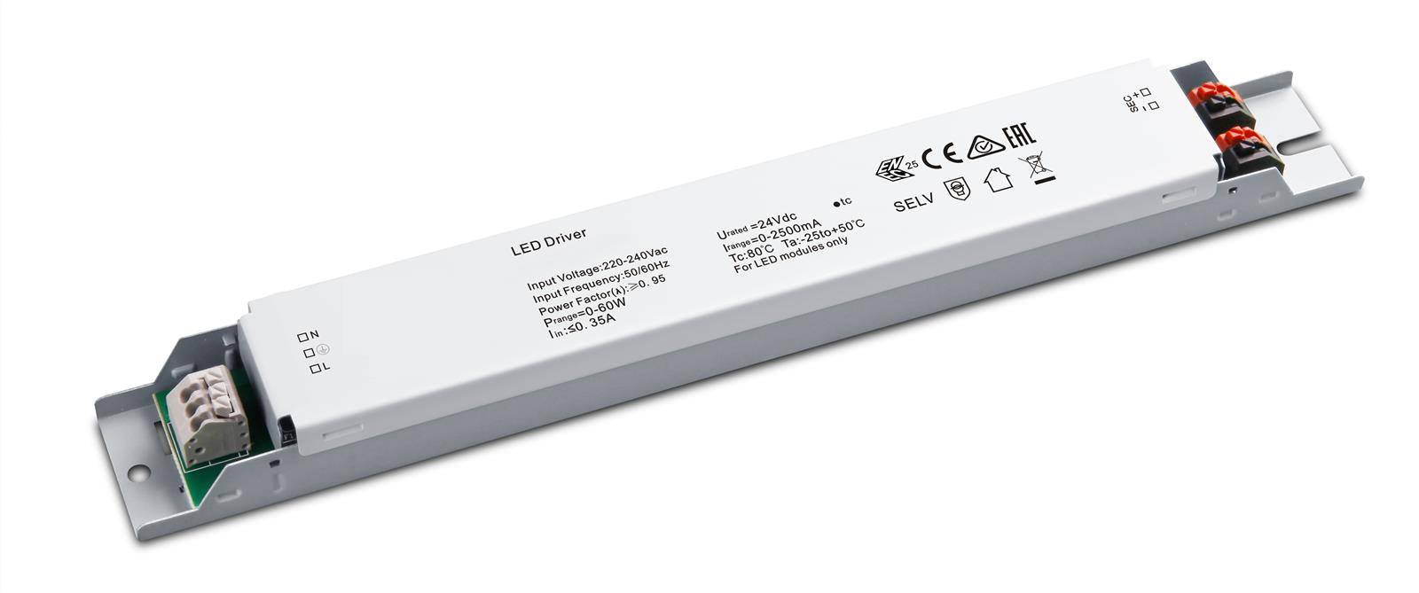 LED-Netzteil CV 24V DC 0-60W 0-2,5A nicht dimmbar IP20 linear