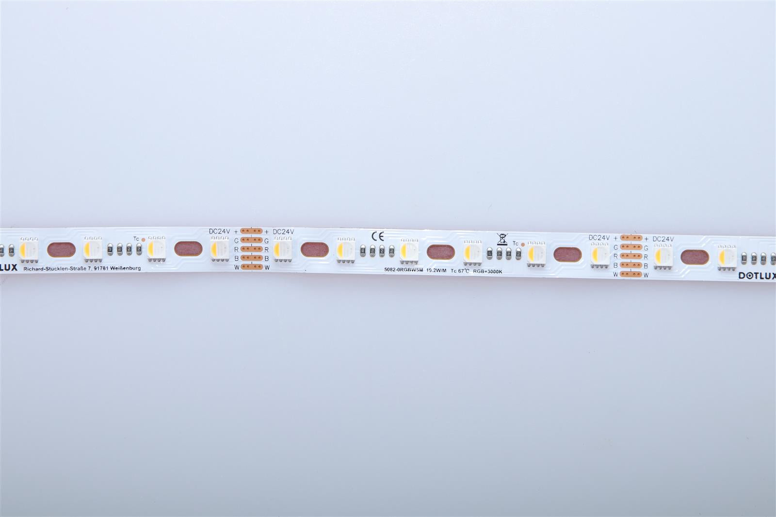 DOTLUX RGBW CURVE LED-Streifen 96W 12mm IP20 5m-Rolle inkl. 50cm Anschlusskabel beidseitig