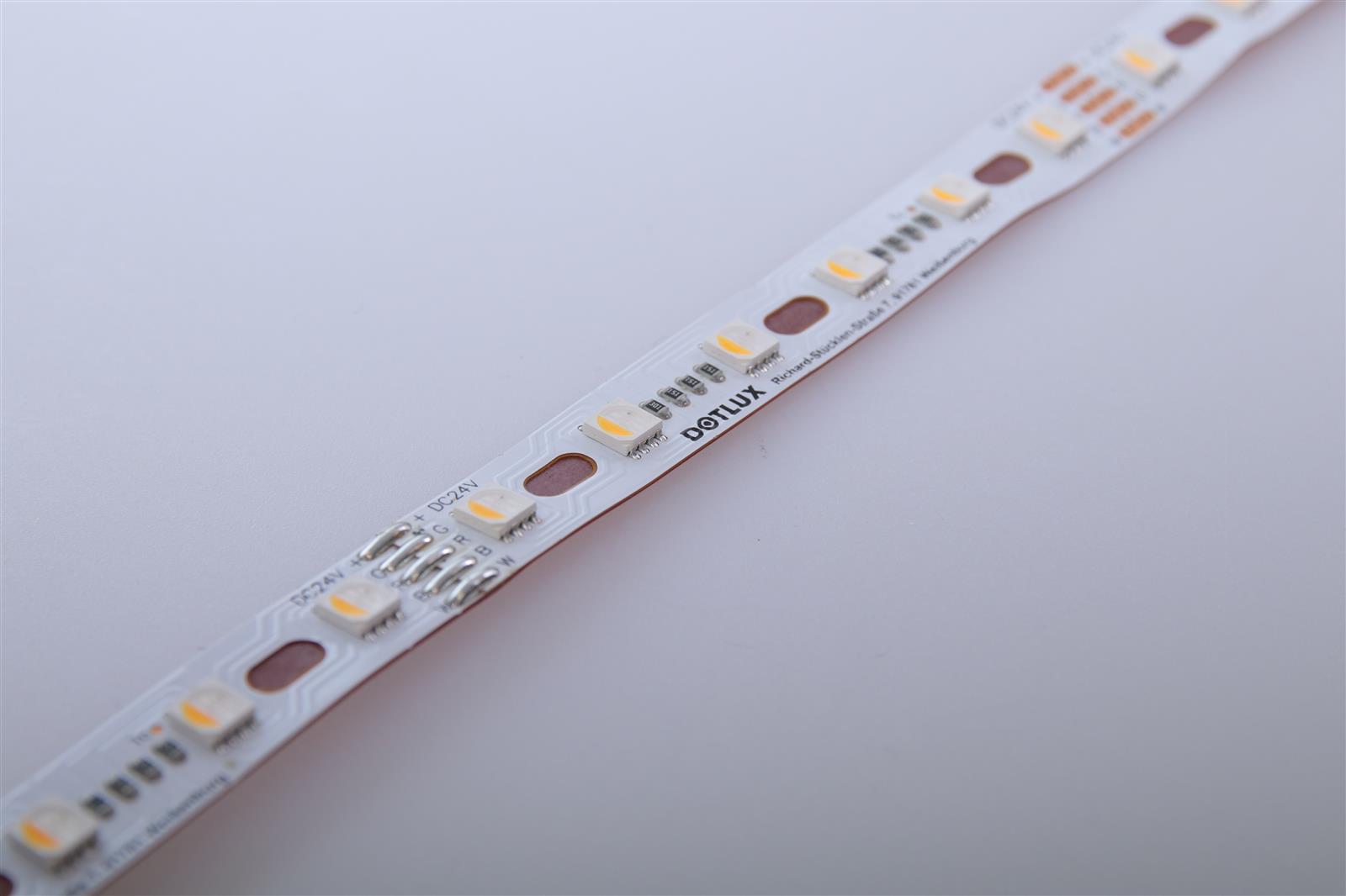 DOTLUX RGBW CURVE LED-Streifen 96W 12mm IP20 5m-Rolle inkl. 50cm Anschlusskabel beidseitig