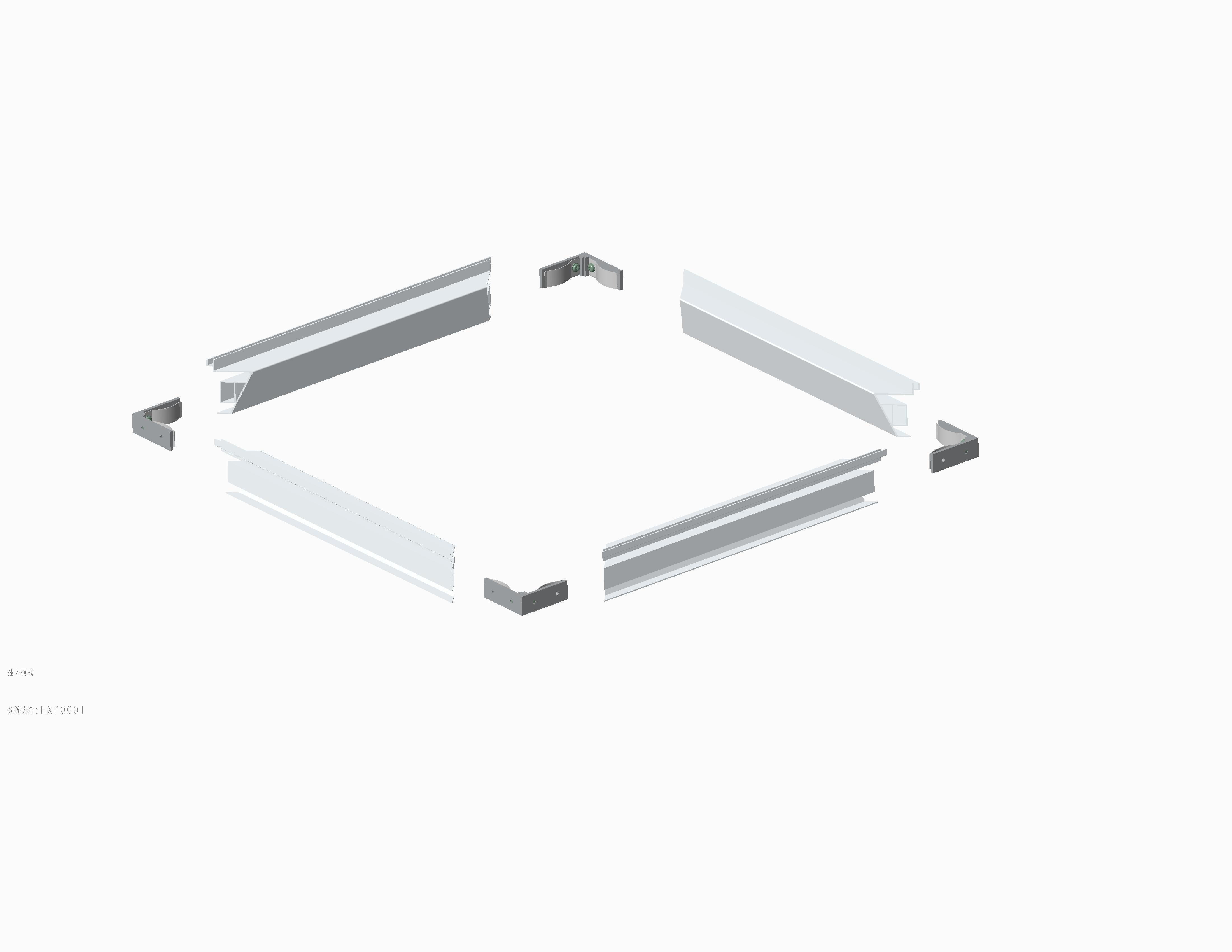 DOTLUX Einbaurahmen WINDOW für Deckenmontage versenkt 620x620mm LED-Panele