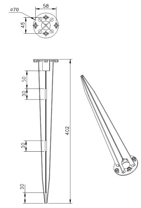 Erdspiess für DOTLUX LED-Pollerleuchte WAY und CONEground