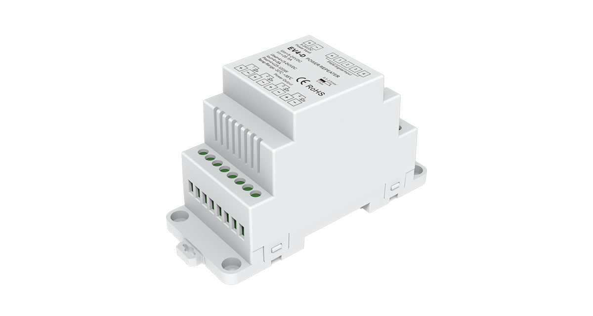 DOTLUX LED-Verstärker Hutschiene max. 480W für mehrfahrbige LED-Streifen 4 Kanäle 4x 5A (12-24V)