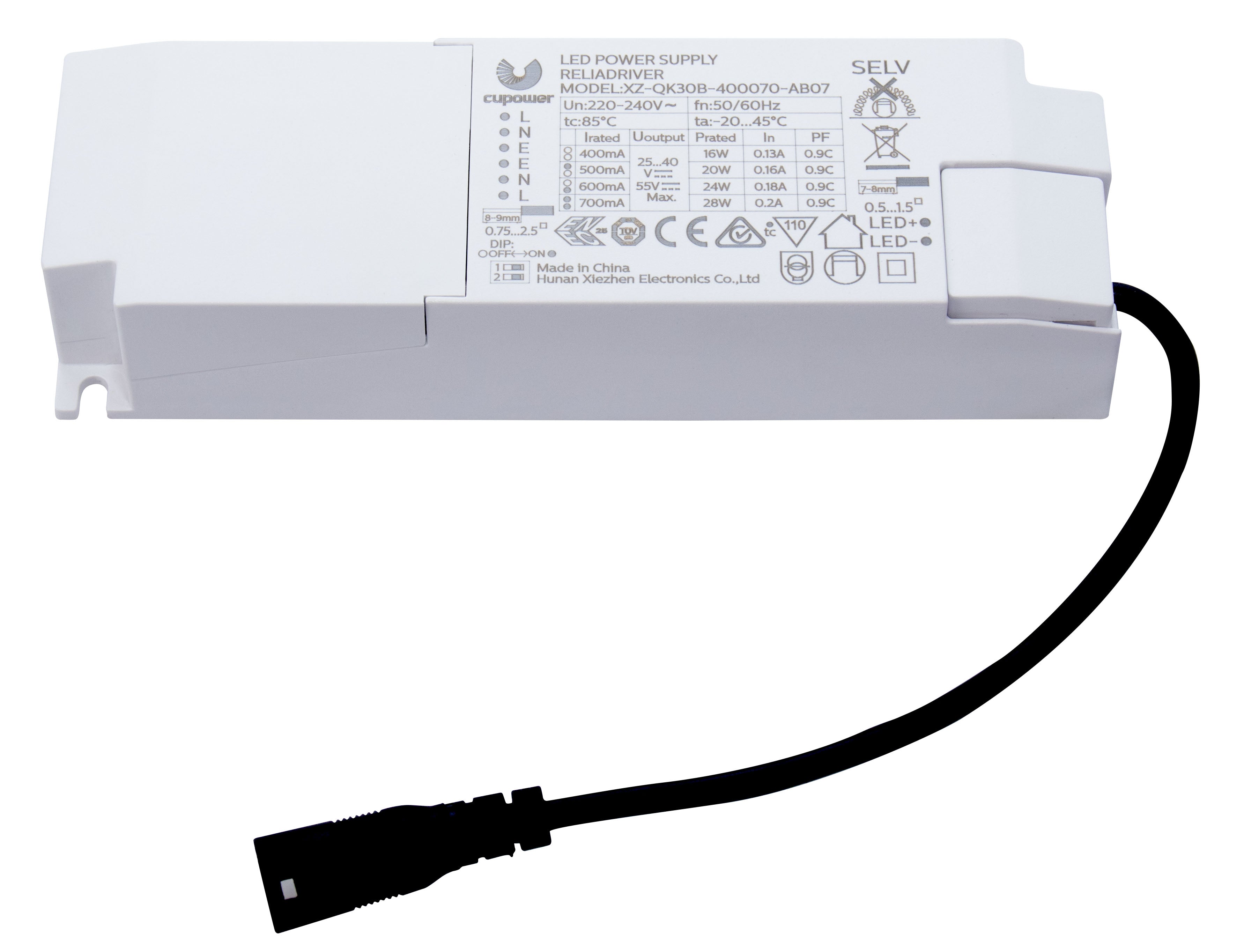 DOTLUX LED-Netzteil CC 400mA-700mA 16-28W inkl. Hohllochbuchsenstecker