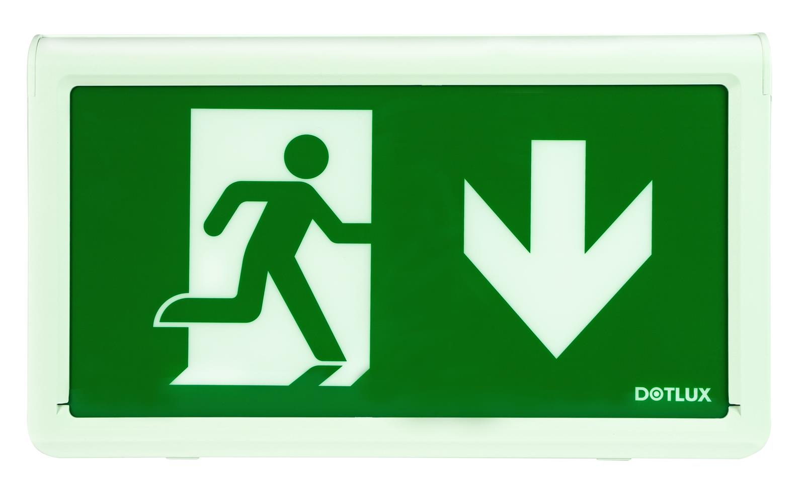 DOTLUX LED-Rettungsleuchte EXITflat mit Selbsttest 3W 6000K inkl. 4 Piktogrammen