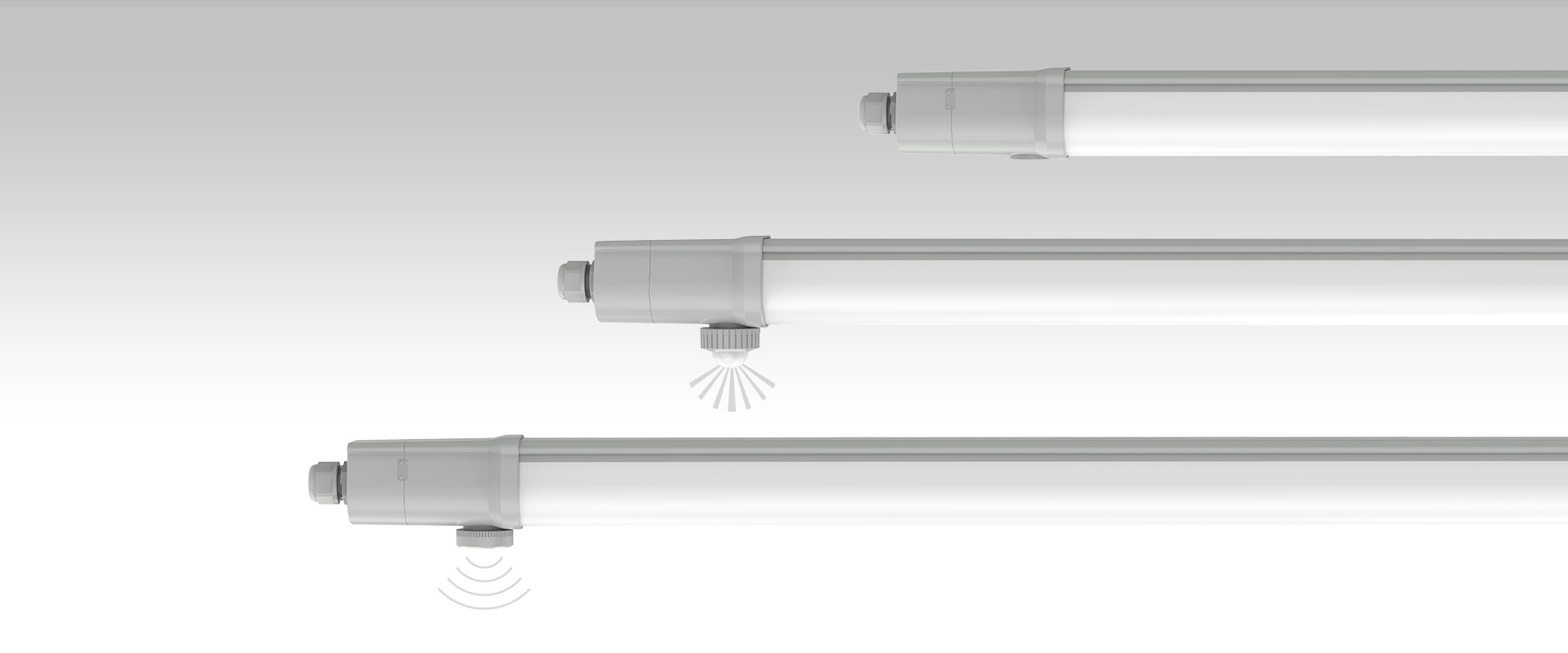 DOTLUX LED-Feuchtraumleuchte MISTRALsmart 22W/30W 4000K POWERselect IP65 1200mm durchverdrahtet