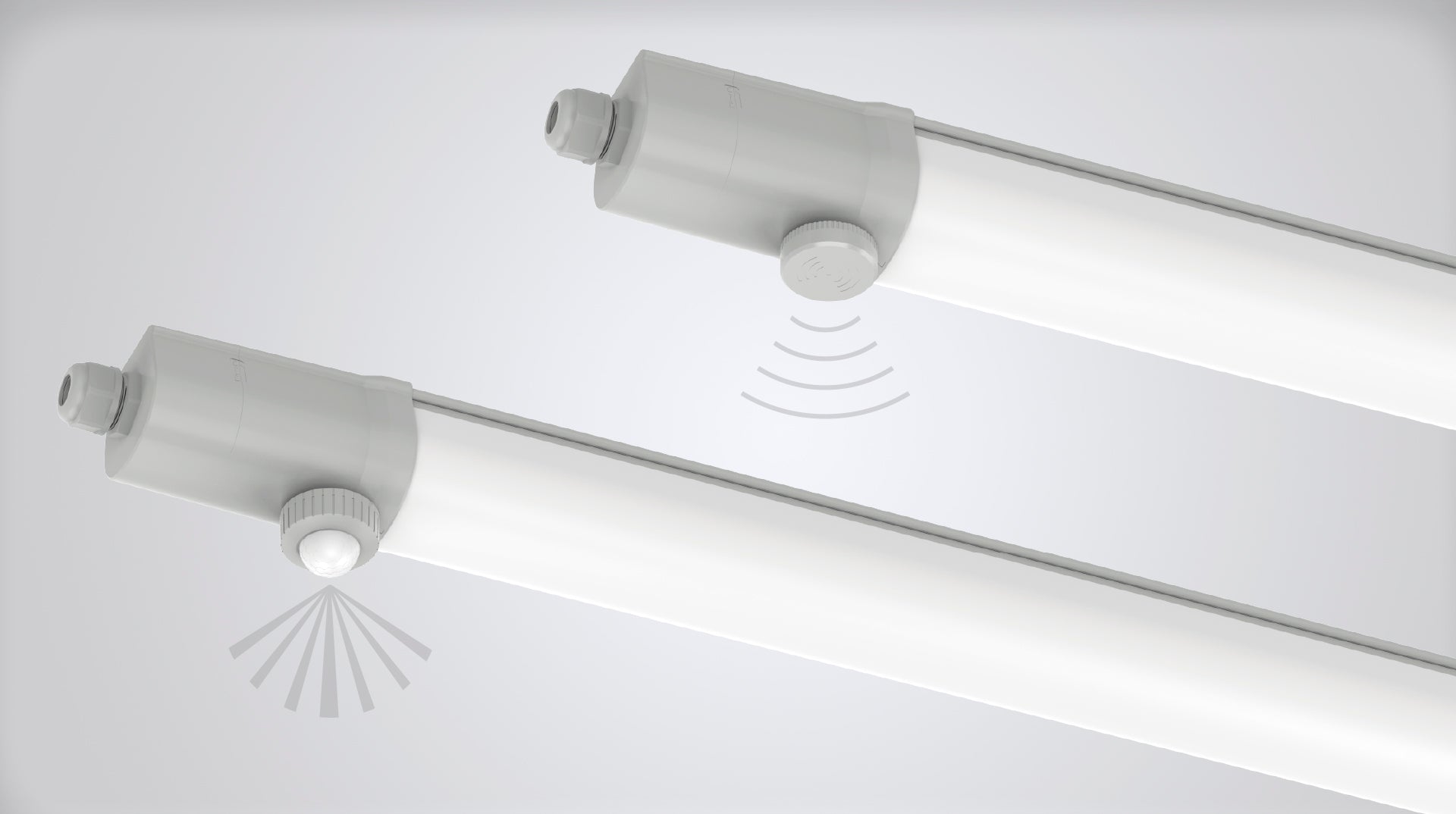 DOTLUX LED-Feuchtraumleuchte MISTRALsmart 28W/40W 4000K POWERselect IP65 1500mm durchverdrahtet