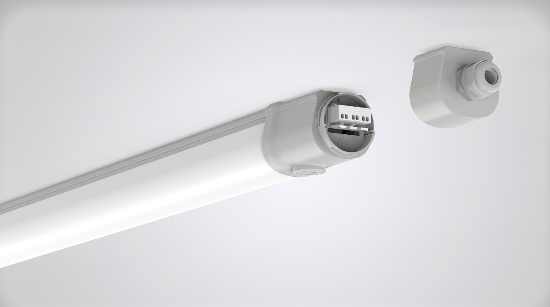 DOTLUX LED-Feuchtraumleuchte MISTRALsmart 28W/40W 4000K POWERselect IP65 1500mm durchverdrahtet