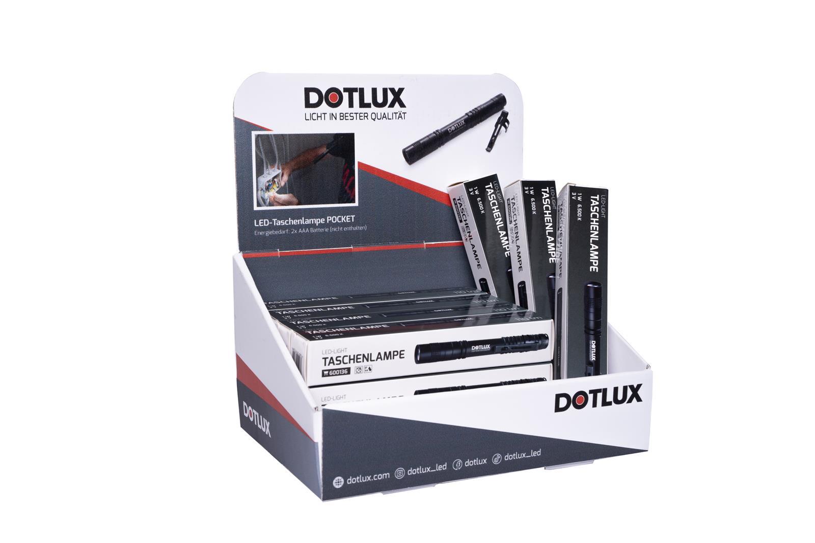 DOTLUX Thekenaufsteller Taschenlampe bestückt Set 15 Stück