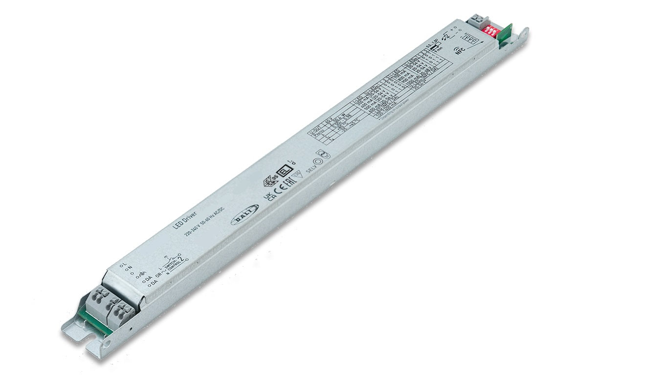 LED-Netzteil CC für QUICK-FIXdc 2-50W 100-1050mA 20-54V DALI dimmbar NFC linear einstellbarer Strom 350mA-1050mA per Dip-Schalter