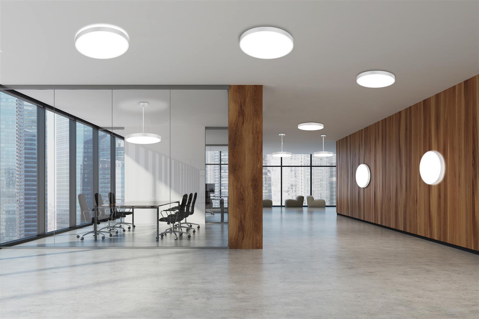DOTLUX LED-Leuchte DISCugr Ø600mm 60W COLORselect und DALI weiß